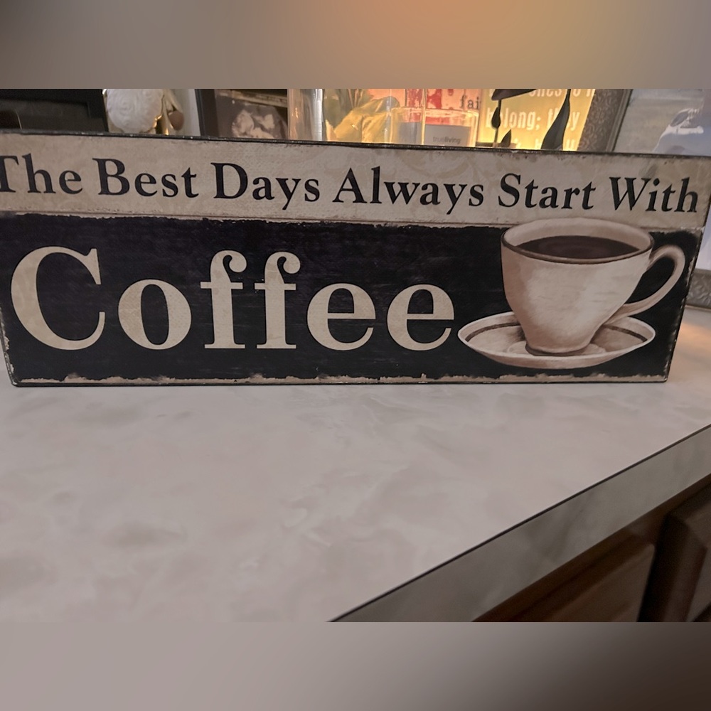 Coffee ☕️ wooden decor 6x17